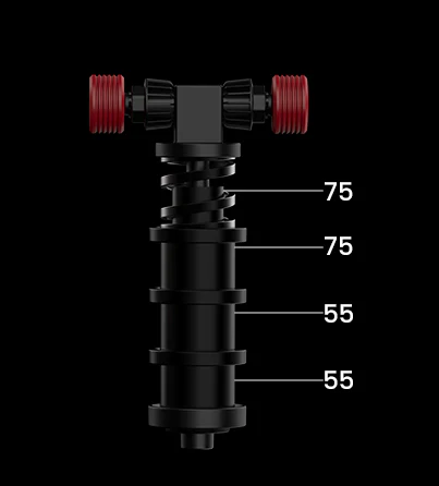 Wymienne elastomery i sprężyny z zestawu Brake Performance Kit do pedałów Simagic P700