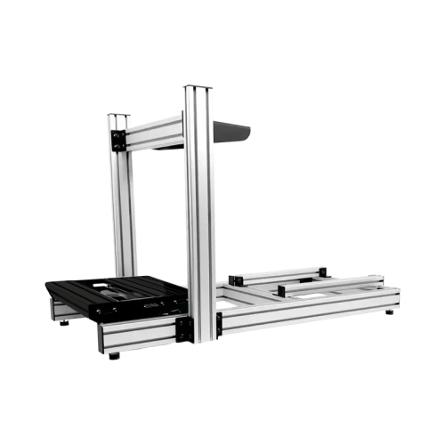 Stelaż SimXPro X80 Silver Profile Pedal Deck widok z przodu od lewej