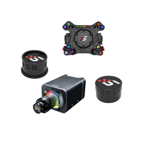Zdjęcie obrazujące zestaw produktów marki Simagic, który składa się z NEO X HUB oraz Alpha Evo Sport