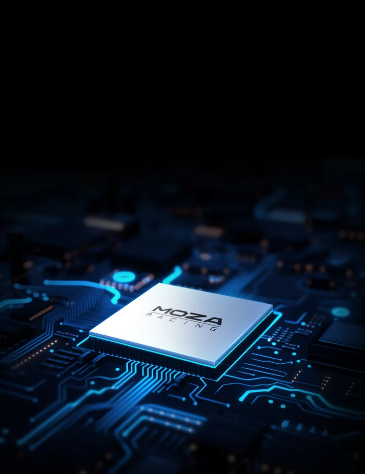 Zaawansowany procesor sterujący MOZA RACING 600 MHz na podświetlonej płytce drukowanej PCB