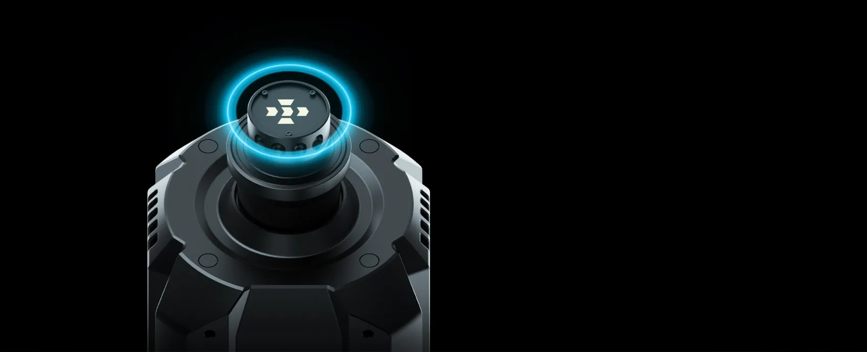 Bezprzewodowy mechanizm Quick Release w bazie MOZA R16 Ultra z podświetlonym pierścieniem styków