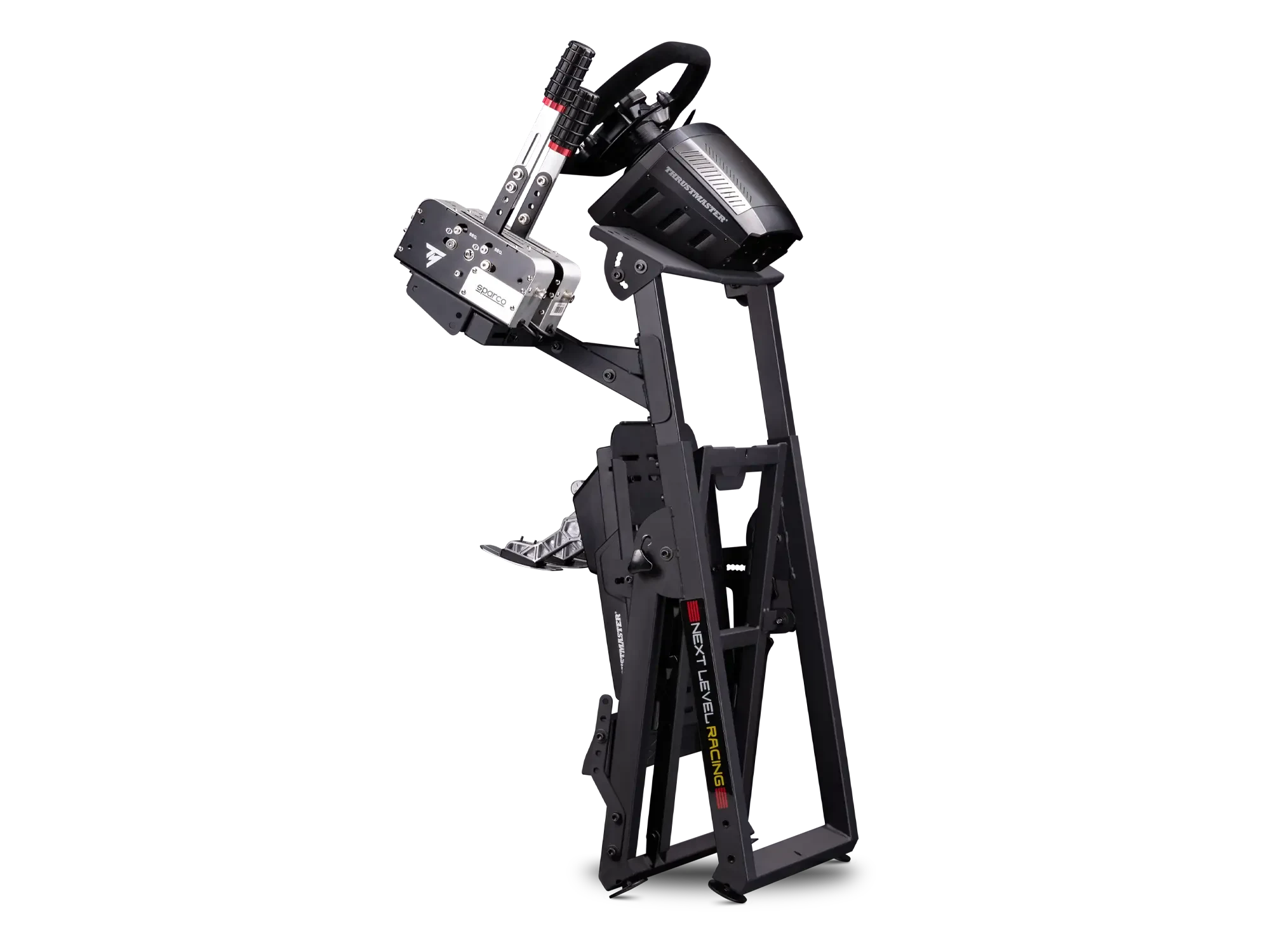 Składany stojak Next Level Racing Wheel Stand 2.0 w pozycji do przechowywania.