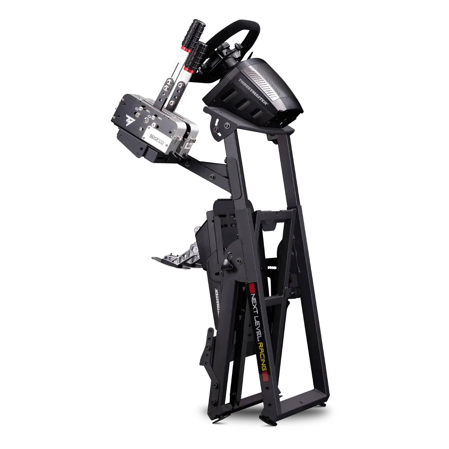 Złożony stojak Next Level Racing Wheel Stand 2.0 przygotowany do przechowywania