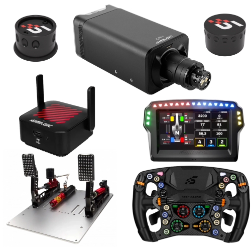 Zestaw Simagic Alpha Evo Ultra z kierownicą Zeus Formula, MagicDash 4, pedałami P2000-S200 RF i gratisami