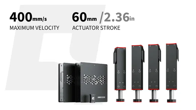 Zestaw czterech siłowników Qubic System QS-210 z dwoma modułami sterującymi