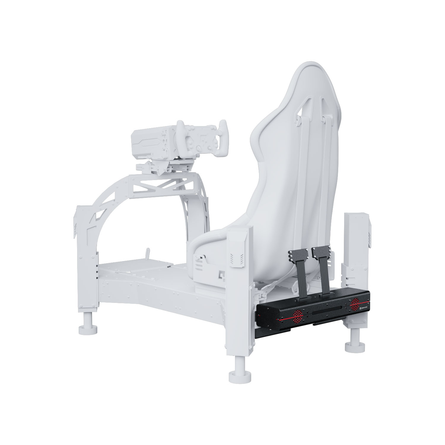 Napinacz pasów Qubic System QS-BT1 zamontowany za fotelem kokpitu QS-CH1