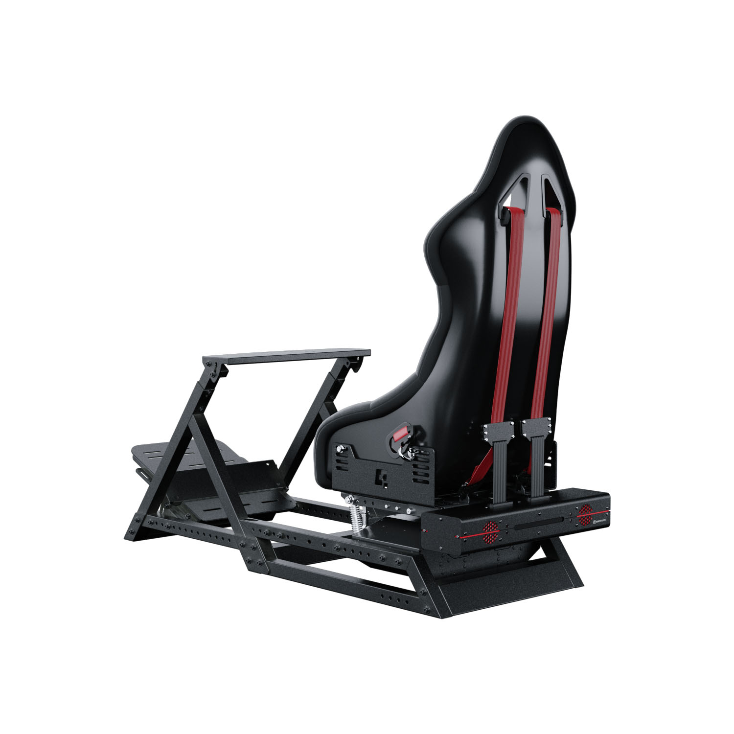 Napinacz pasów Qubic System QS-BT1 zamontowany na Next Level Racing Motion Platform V3