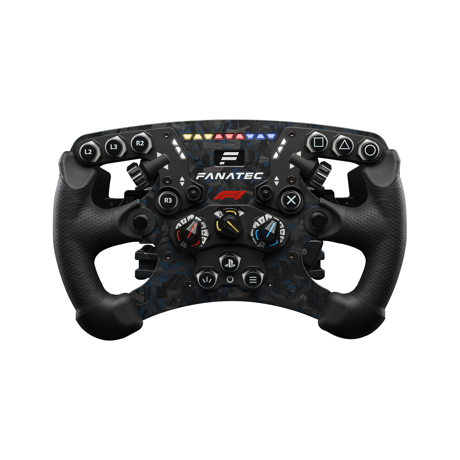 Kierownica Fanatec ClubSport Racing Wheel F1 z niebieską płytą z kutego włókna węglowego