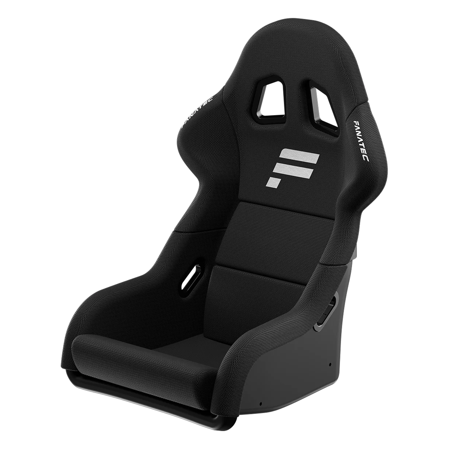 Czarny fotel kubełkowy Fanatec ClubSport GT – widok z przodu i boku