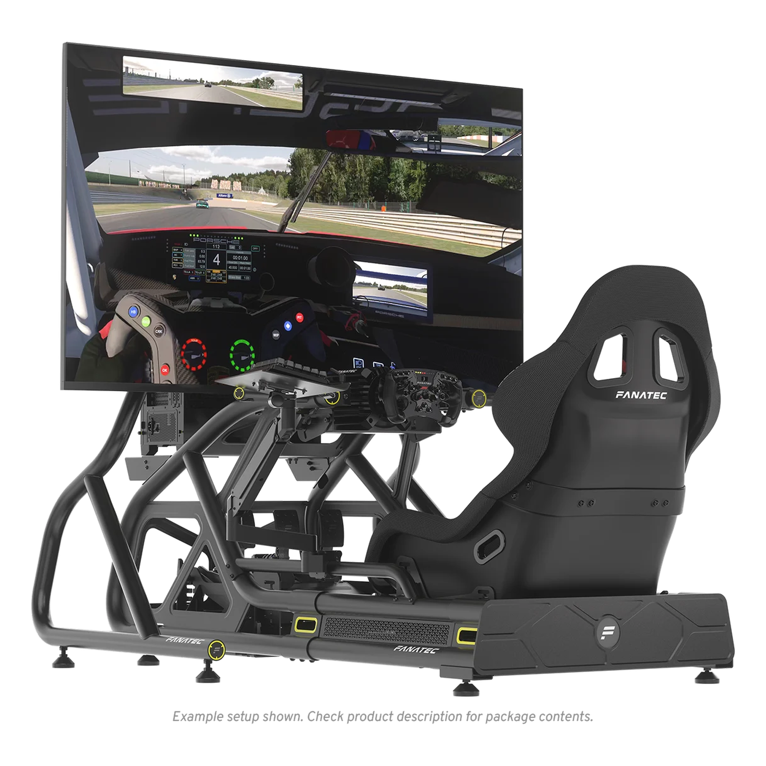 Rozbudowany kokpit Fanatec ClubSport GT z monitorem ultrapanoramicznym