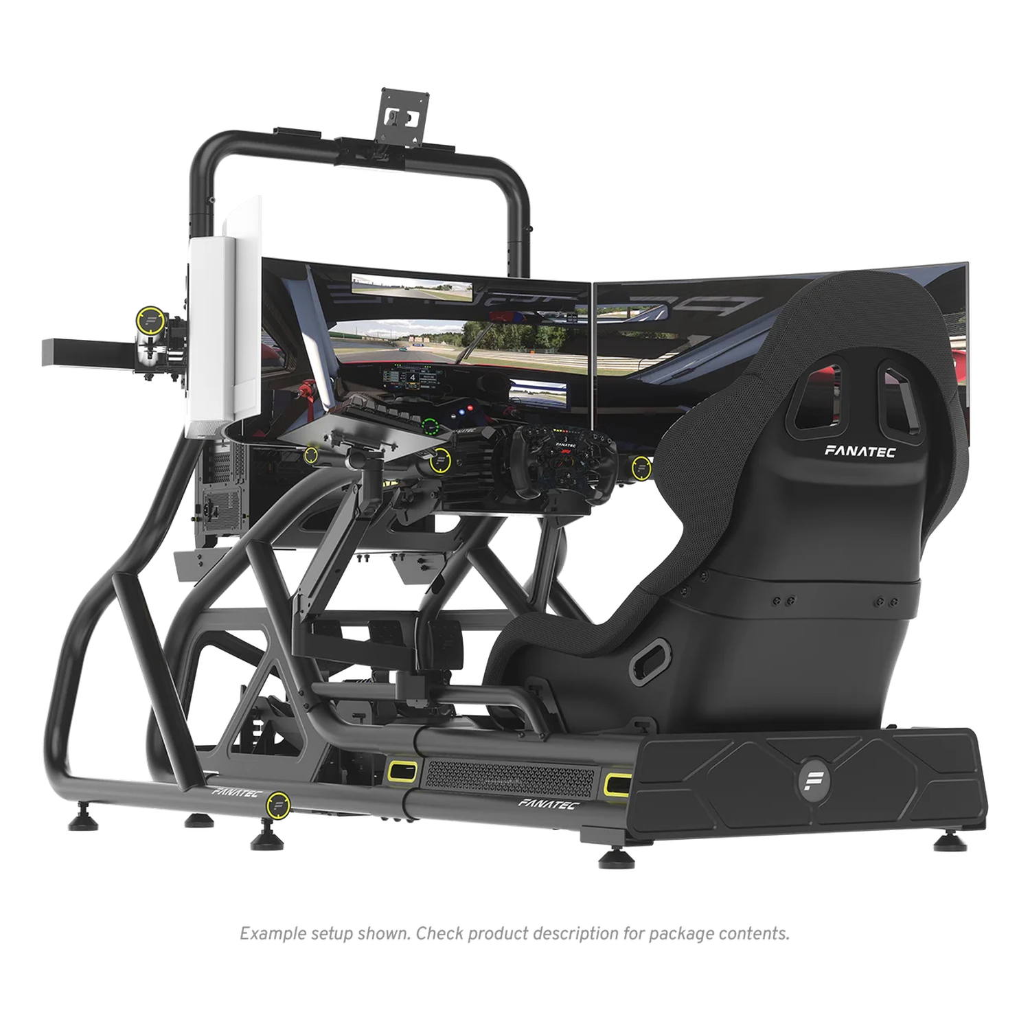 Kompletny zestaw simracingowy na czarnym stelażu Fanatec ClubSport GT